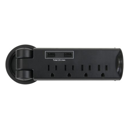 SAFCO Power Module with USB, Black 2069BL